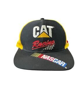 Caterpillar Cat Racing NASCAR Bill Davis Snapback Hat Cap Vintage